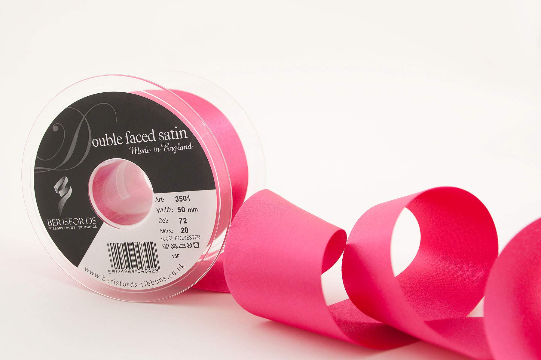 Berisfords Ribbon, Shocking Pink, 50 mm — image 1