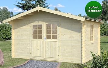 Gartenhaus Ulmus U35 Inkl Fussboden Naturbelassen 34 Mm Blockbohlenhaus Grundflache 10 60 M Satteldach Amazon De Baumarkt