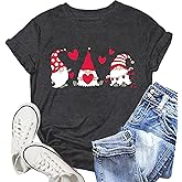 NEWKA Valentines Shirts for Women Funny Hearts T-Shirt Happy Valentine's Day Tee Tops