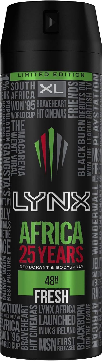 Lynx Africa 48 Hour Fresh Bodyspray for Men 200 ml Pack of 3