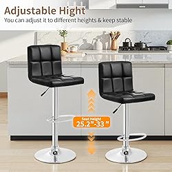 BestOffice Bar Stools Set of 2, Adjustable PU