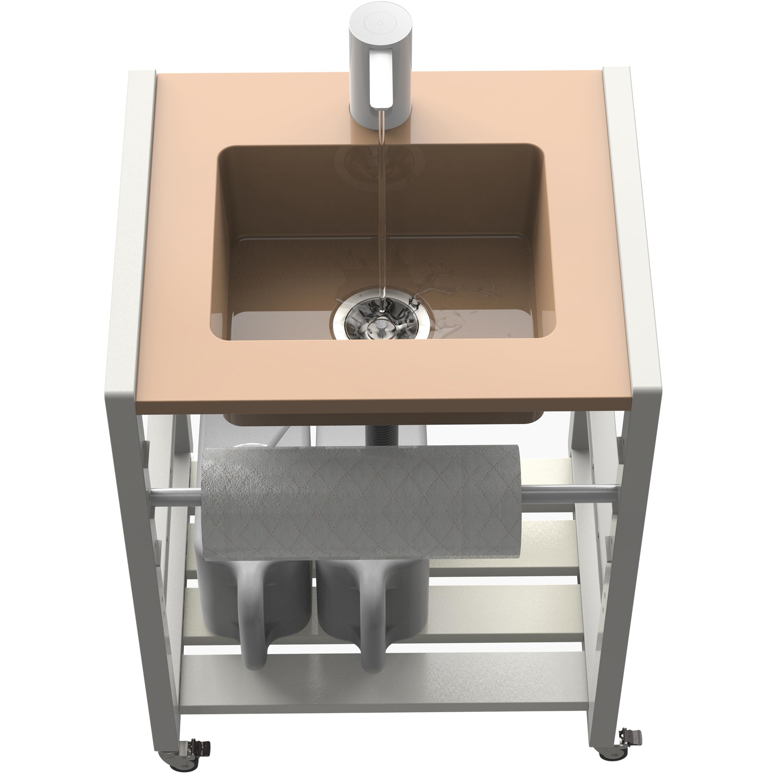 Photo 1 of Splishkin Bathroom Vanity Sink, Portable Sink – Wash Station with Electronic Faucet, Adjustable Height, Dual Water Tanks – Ideal for Home, Camping, Art & Pottery Studios (Large Tank)