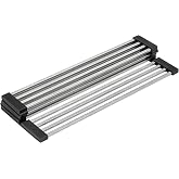 Ruvati Stainless Steel Silicone Foldable Drying Rack - RVA1395 | dish mat, trivet