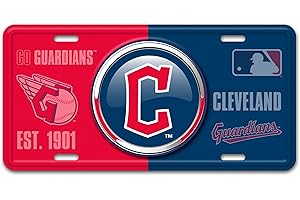 FANMATS 43228 Cleveland Guardians Embossed Metal License Plate