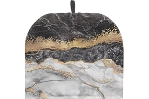 PJHEQOXE Texture Material Tea Cozy for Teapot Customized Teapot Covers Dome Teapot Cover with Handle Dust Cover Kitchen Kettle Dust Cover Can Hung and Folded Tea Pot Kitchen Decorative （Black）