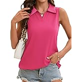 Sleeveless Collared Tunic Tank Tops for Women V Neck Work Office Dressy Casual Ribbed Knit Stretchy Shirts 2025