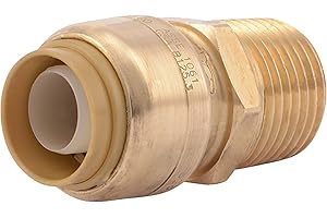SharkBite 1/2 Inch MNPT Adapter, Push to Connect Brass Plumbing Fitting, PEX Pipe, Copper, CPVC, PE-RT, HDPE, U120LFA