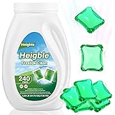 Heigble 240 Count Laundry Detergent Pods Bulk Laundry Detergent Soap Pacs Ultra Concentrated for Clean Clothes Stain Fighting Fresh Scent(Fresh Herbal Scent)