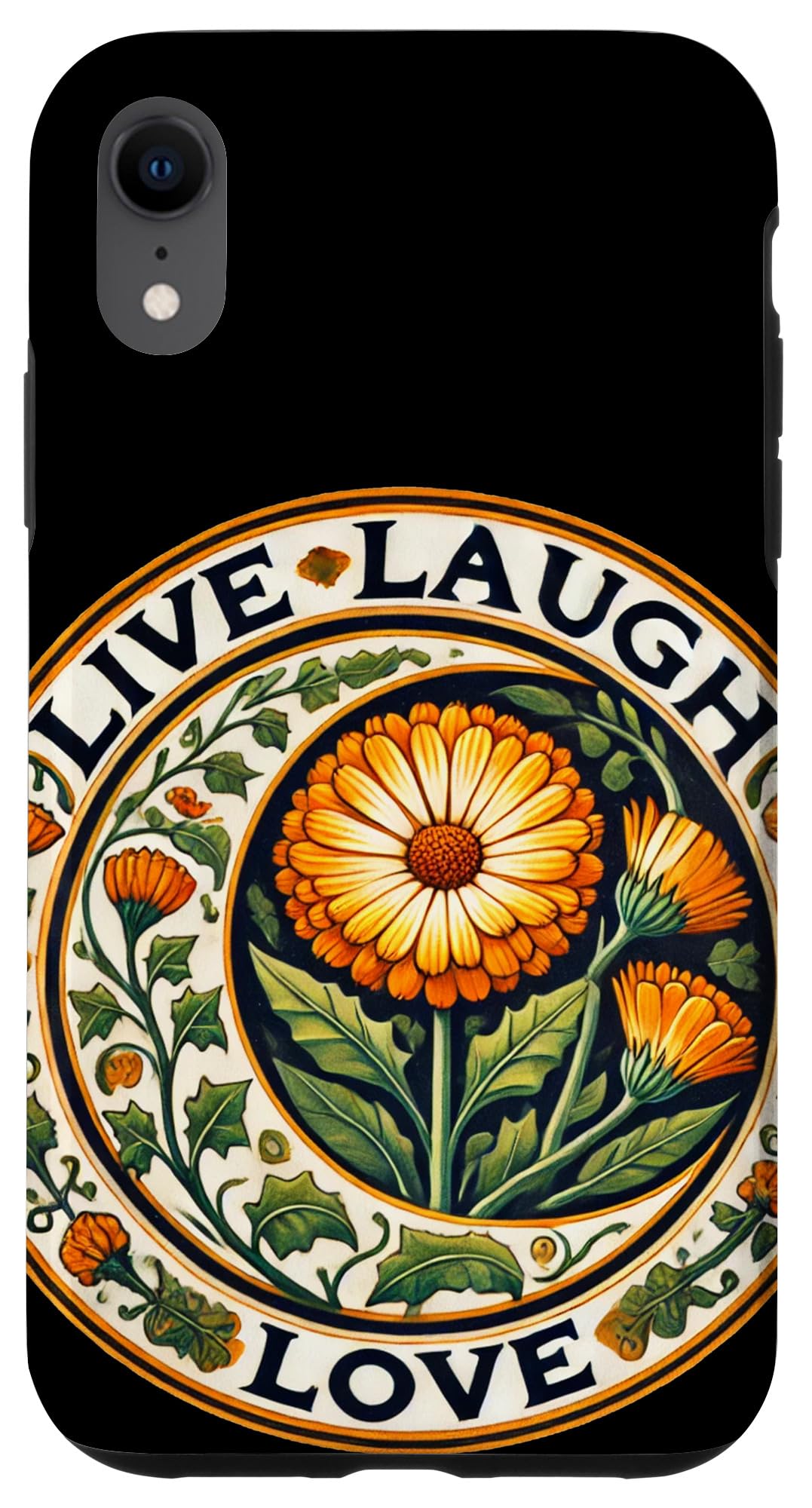 iPhone XR Live Laugh Love Illustration Inspiration Case