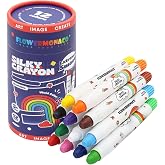 Lebze 12 Colors Kids Crayons, Non Toxic Silky, Jumbo Washable Coloring Tool, Large Size for Children, Safe Art School Supplies for Boys &amp; Girls Flower Monaco