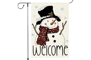 RMXJKIIU Snowman Snowflake Garden Flag 12x18 Inch Small Double Sided Burlap Vertical,xmas Winter Welcome Holiday Christmas Decorations Yard Lawn Outdoor Decorative Banner