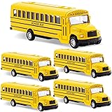 weilaga 5 Pack 5.5" Pull Back Yellow School Bus