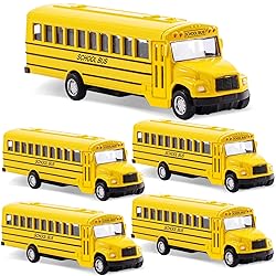 weilaga 5 Pack 5.5" Pull Back Yellow School Bus