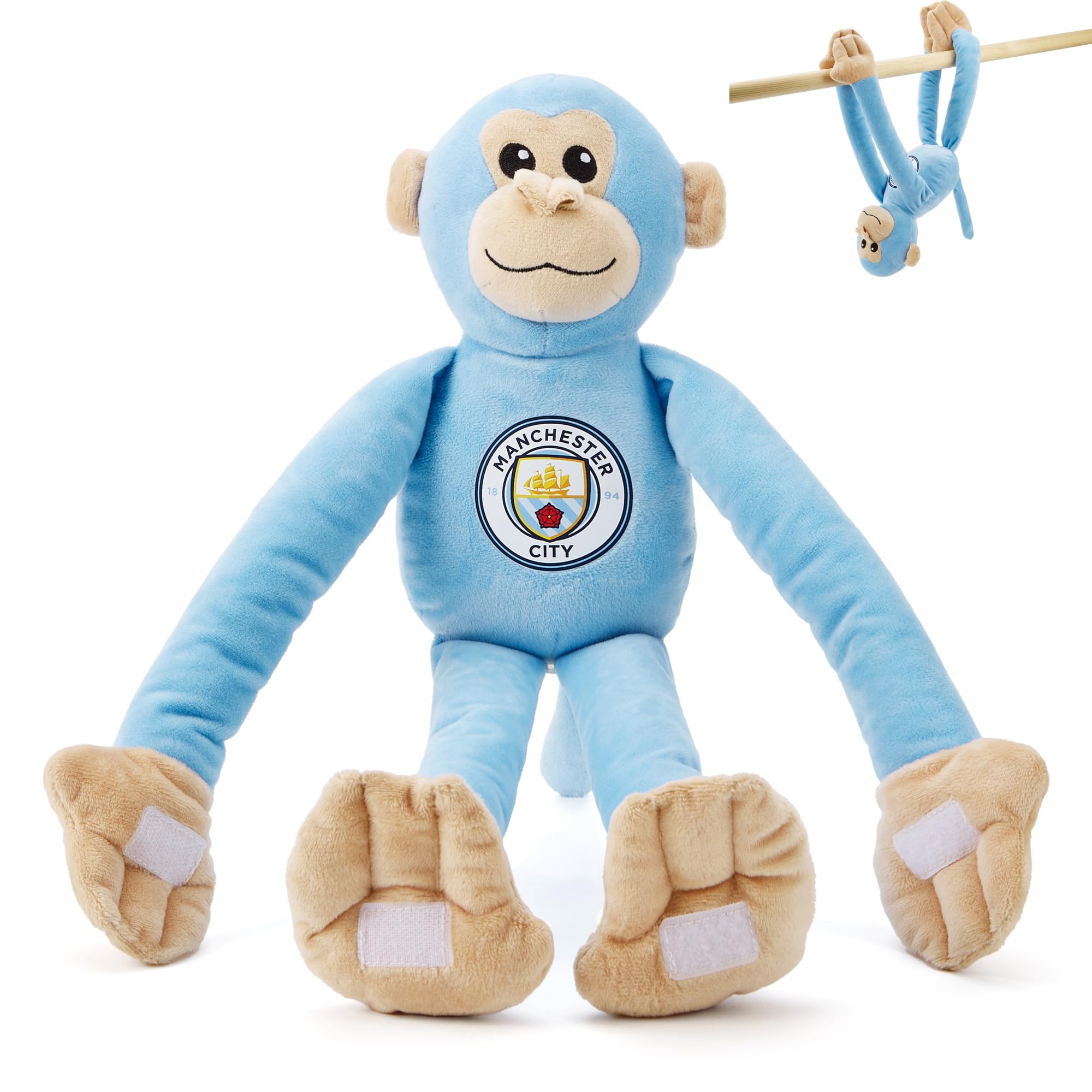 Manchester City FC Official Plush Monkey - 47cm Hanging Soft Toy, for 'Cityzens' of Adults And Kids