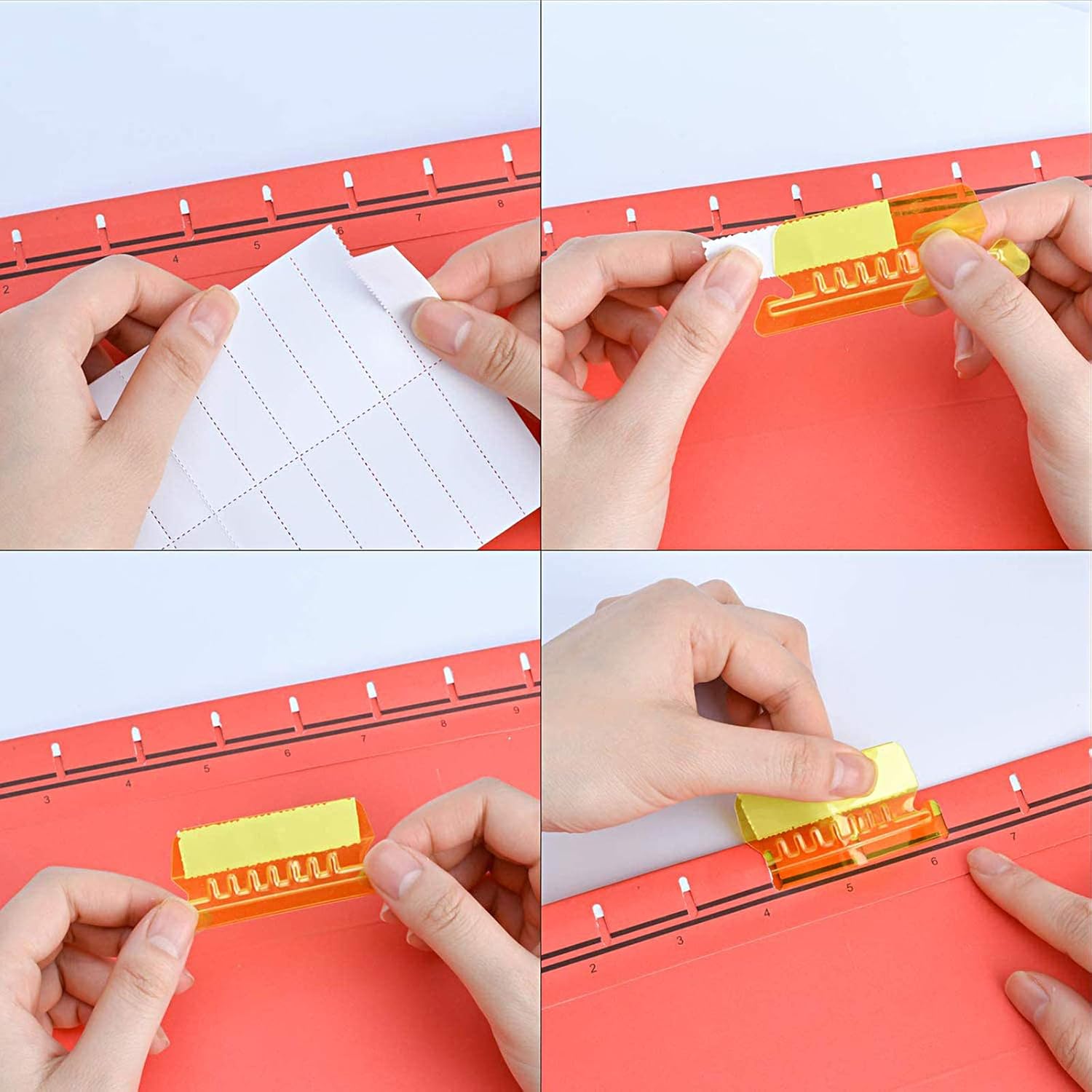 File Folder Tabs, 60+120 Sets Multicolor Hanging File Folder Tabs with Inserts for Hanging Folders, 2 Inch Clear Plastic Hanging File Tabs for Quick Identification : Office Products