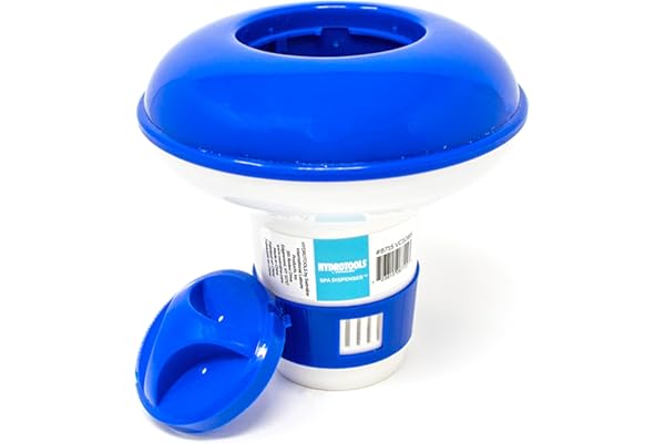 HYDROTOOLS BY SWIMLINE 8715 Mini Chemical Dispenser For Spas and Personal Pools| Compatible With Bromine & Chlorine Supports 1’’ Tablets | Adjustable Control Ring For Customizable Flow Rate
