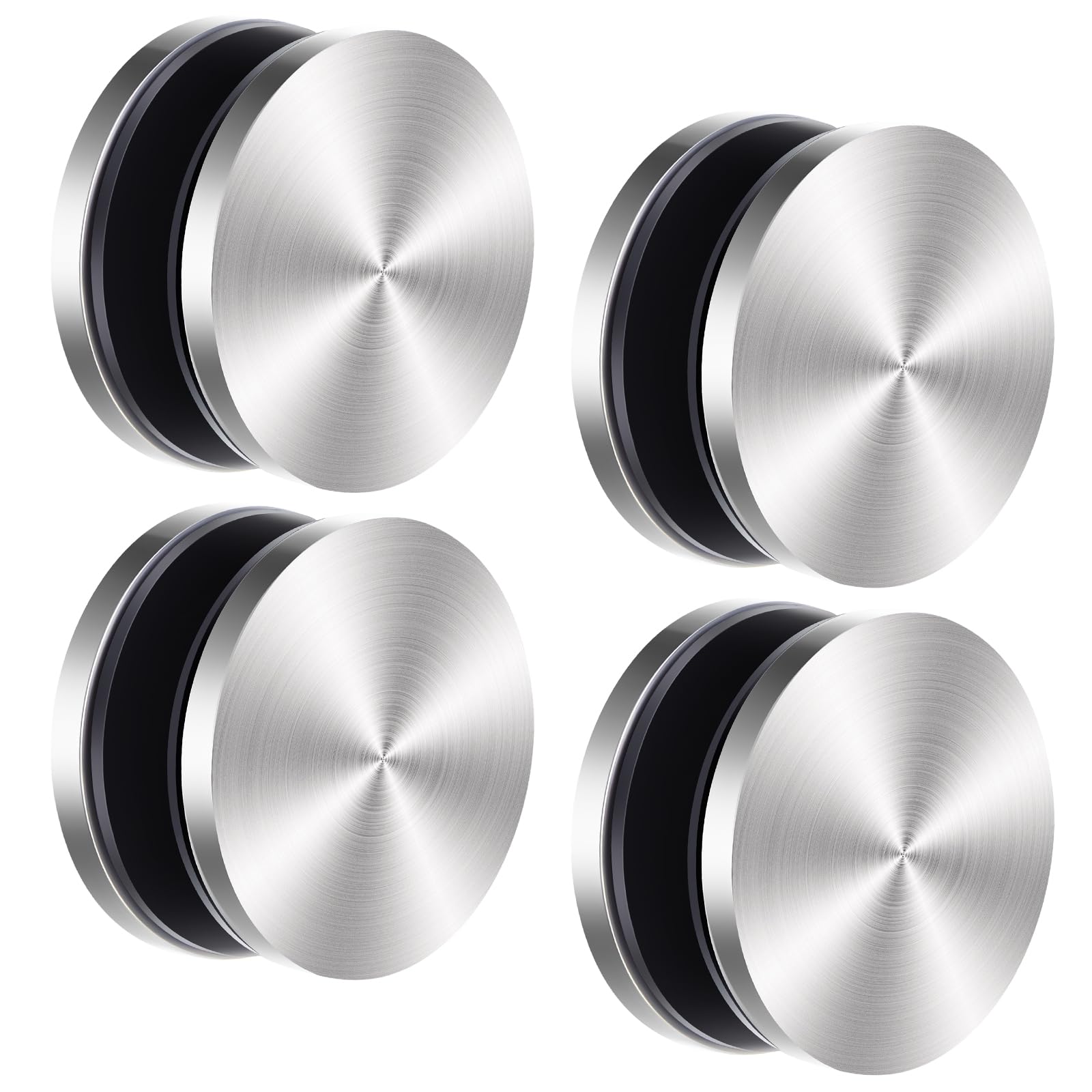 Photo 1 of Zonon 4 Pcs Glass Clamps Adjustable Round Panel Clamps Stainless Steel Silver Glass Shelf Bracket for 3/8" -9/16"(9.7mm-14.2mm) Tempered Glass, Glass Railing Stabilizer for Balcony Stair Balustrade