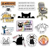 12 Pcs Funny Cat Stickers Pack, Cute Kitty Vinyl Decals with Hilarious Quotes for Cat Moms, Pet Lovers, Laptops, Water Bottles, Journals, Scrapbooking, and Gift Ideas 3