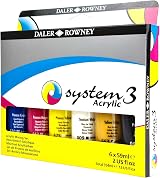 Daler-Rowney System3 59ml Acrylic Paint Process Set 6 Assorted Colours
