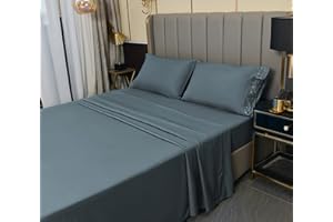 LONAVA Twin Size Sheet Set - 4-Piece, Hotel Luxury Wrinkle-Free Microfiber, Oeko-TEX Certified, Breathable & Elastic, 16-Inch Deep Pockets, Spa Blue