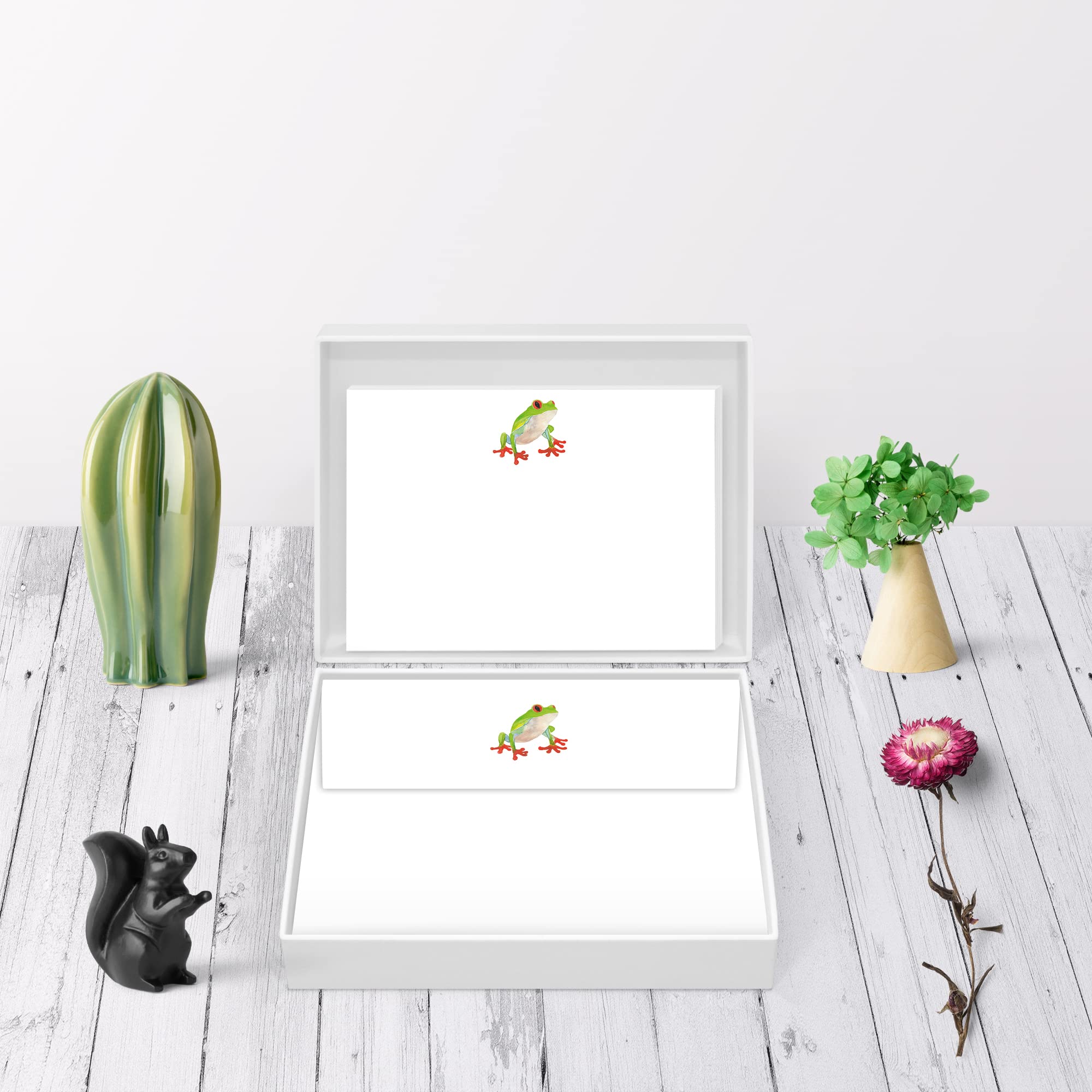 Me Loovely Frog Flat Notecard and Envelopes Sets Stationery Correspondence Card Writing Supplies All Occasions Blank Greeting Cards | Christmas Gifts (A6 Size, Pack of 20)