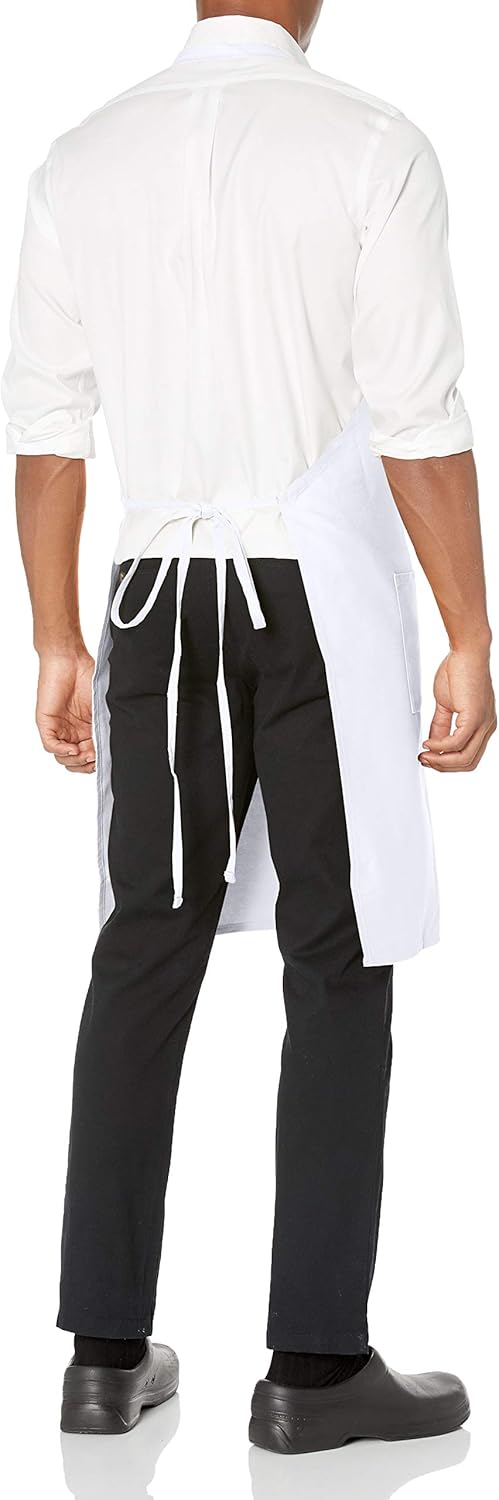 Uncommon Threads Unisex Bib Apron 3 Pockets, White, One Size: Food Service Uniforms Aprons: Clothing