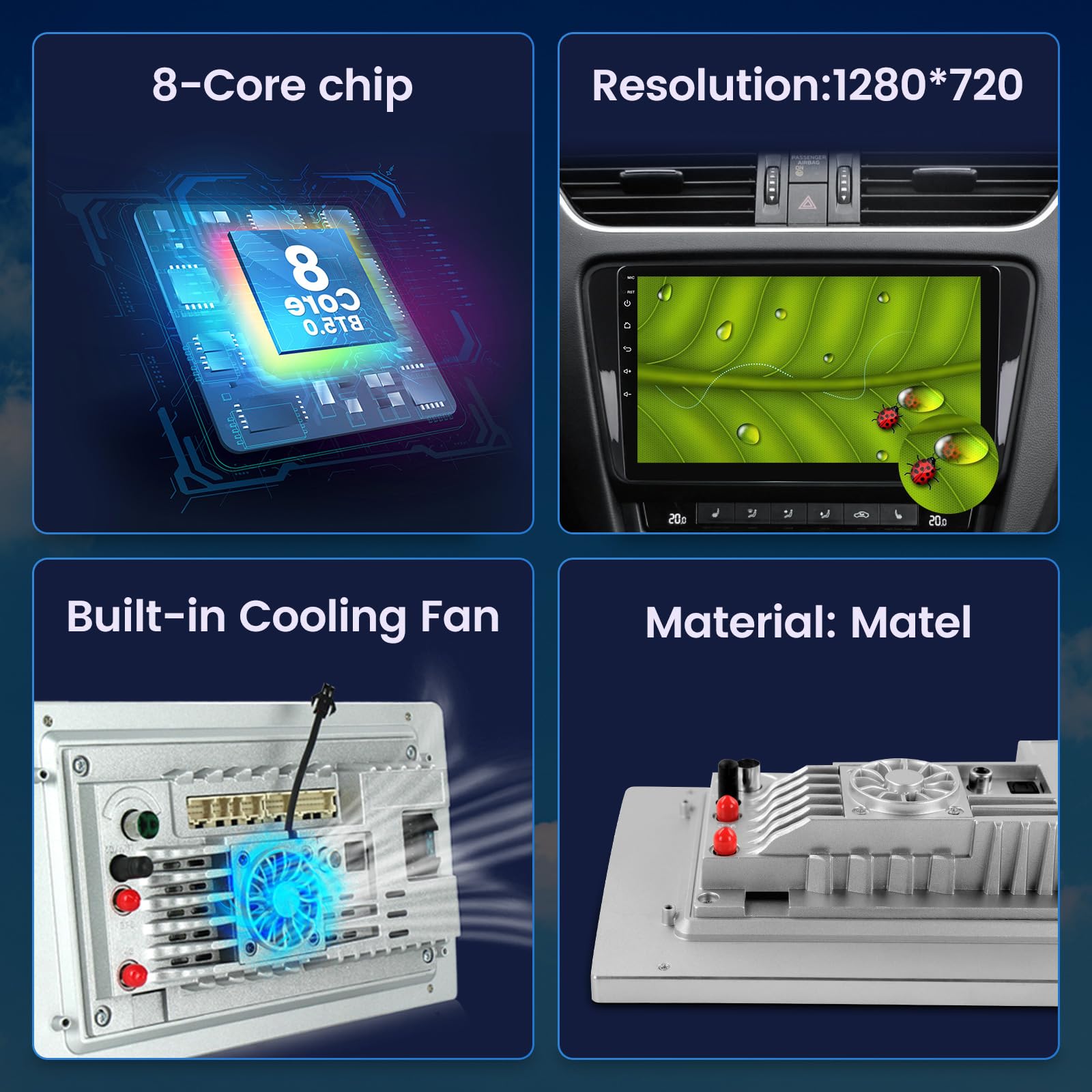 1280 x 720 Andorid 13 8 Core 2+32GB Radio for Fiat 500 500C 2007-2015 Stereo Replacement Dash Kit, 9