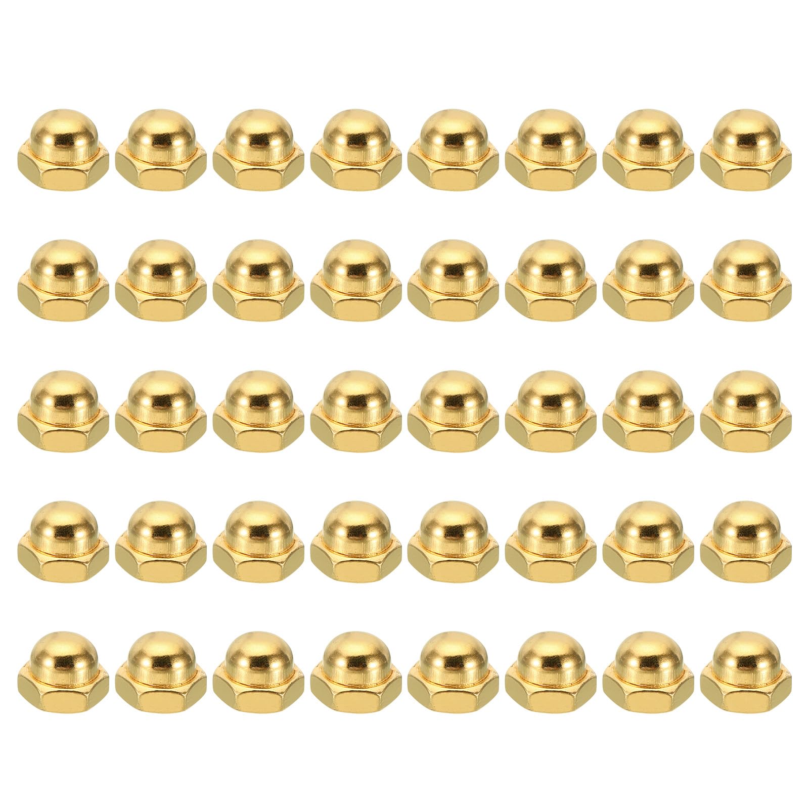 PATIKIL M10x1 Acorn Hex Bolt Covers, 40 Pcs Fine Thread Dome Head Carbon Steel Hexagon Decorative Cap Nuts for Home Repair, Industrial Equipment Fasteners, Gold Tone