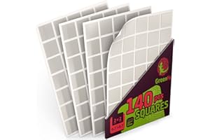 GreenFix Double Sided Mounting Squares 140PCs - Clear Sticky Tack for Wall Hanging - Poster Putty Removable Non Marking - Double Sided Tape Squares use Picture Hangers Mounting Putty