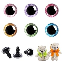 48Pcs 16mm Star Safety Eyes For Crochet Dolls - Realistic Plastic Eyes With Washers, 8 Colors For DIY Crafts