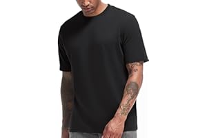 VEIISAR Men's Heavy Weight Crew Neck T-Shirt Mens Premium Cotton Tee - Pre Shrunk S-3XL