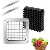 KELEYU Commercial Vegetable Replacement Chopper 1/4&rsquo;&rsquo; Blade | Replacement Chopper Dicer Stainless Steel Blade and Pusher Block for Fruit Cutting Machine Tomato onion French Fries Cutter