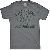 Mens Funny T Shirts Putt Around and Find Out Sarcastic Golfing Graphic Tee for Men