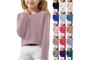 Itsame Cute Sweaters for Teen Girls Lightweight Crewneck Knit Pullovers Casual Loose Soft Kids Long Sleeve Tops Spring 6-15T