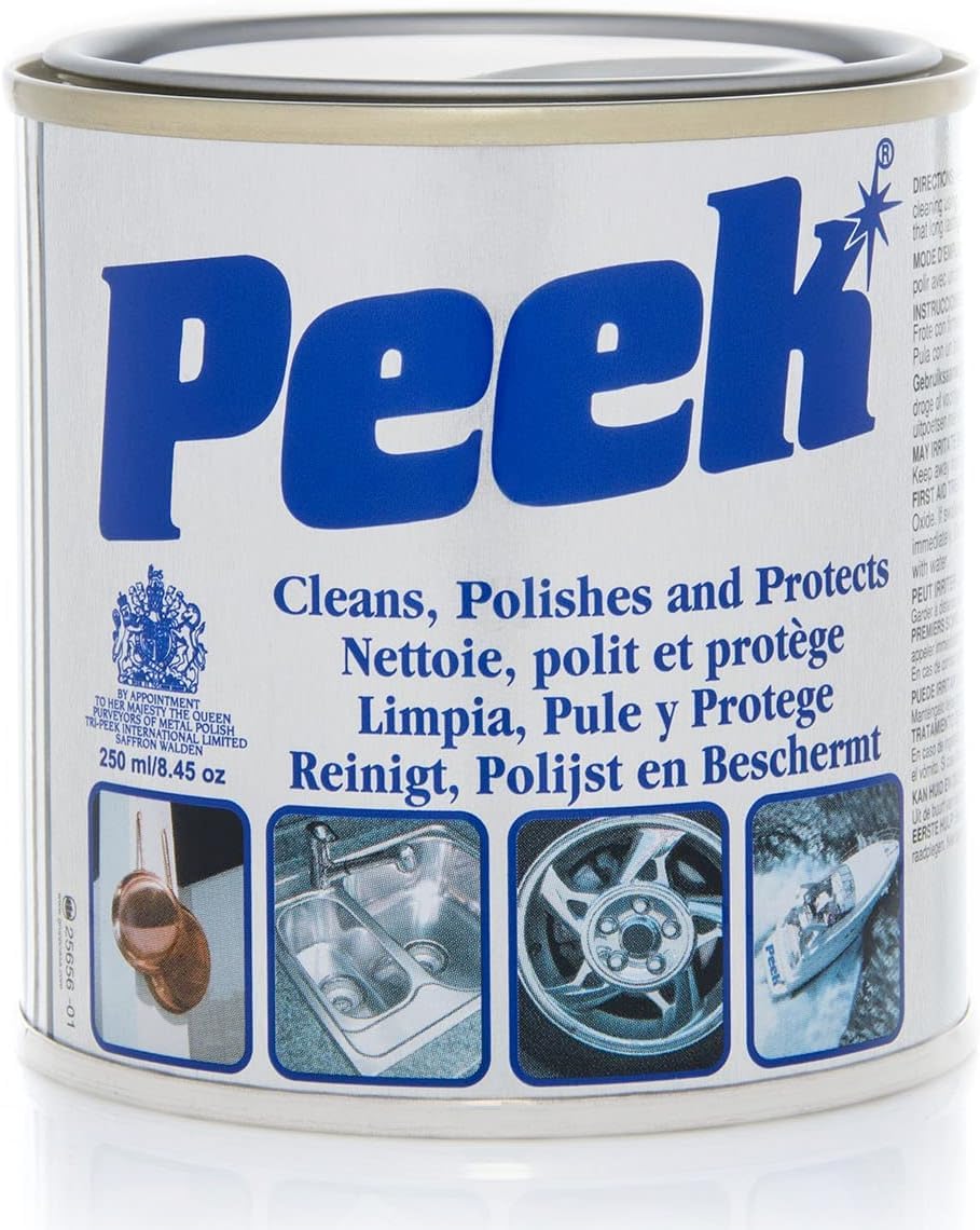 Peek 33700 Metal Cleaner Polishing Compound Paste to Clean, Polish, Shine and Protect Stainless Steel, Silver, Chrome, Fibreglass and Ceramic, 250ML