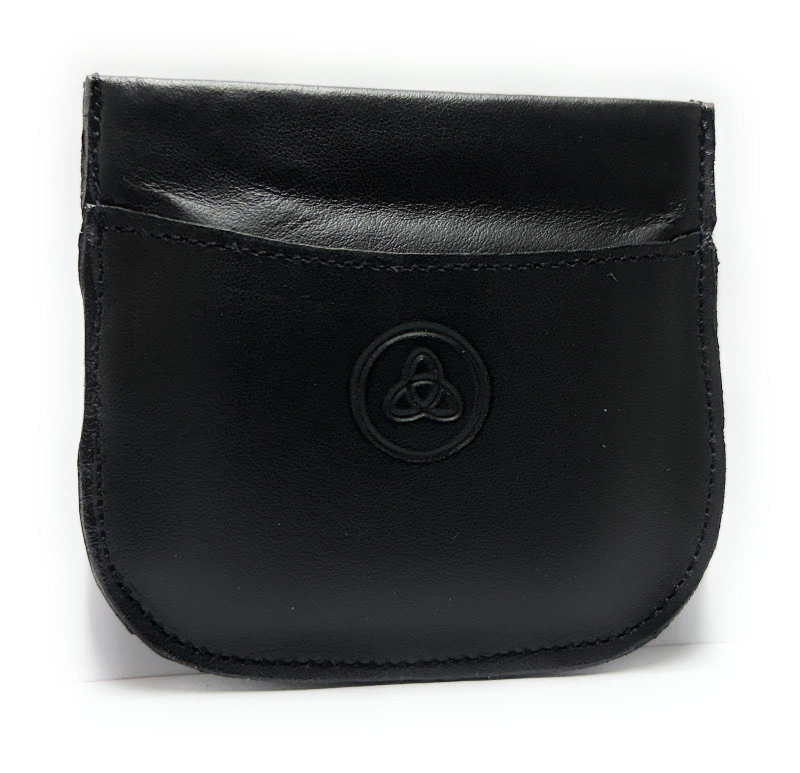 Lugupell Leather Coin Holder Purse with Strap, Taco Design Money Pouch for Unisex-Adults (Black)