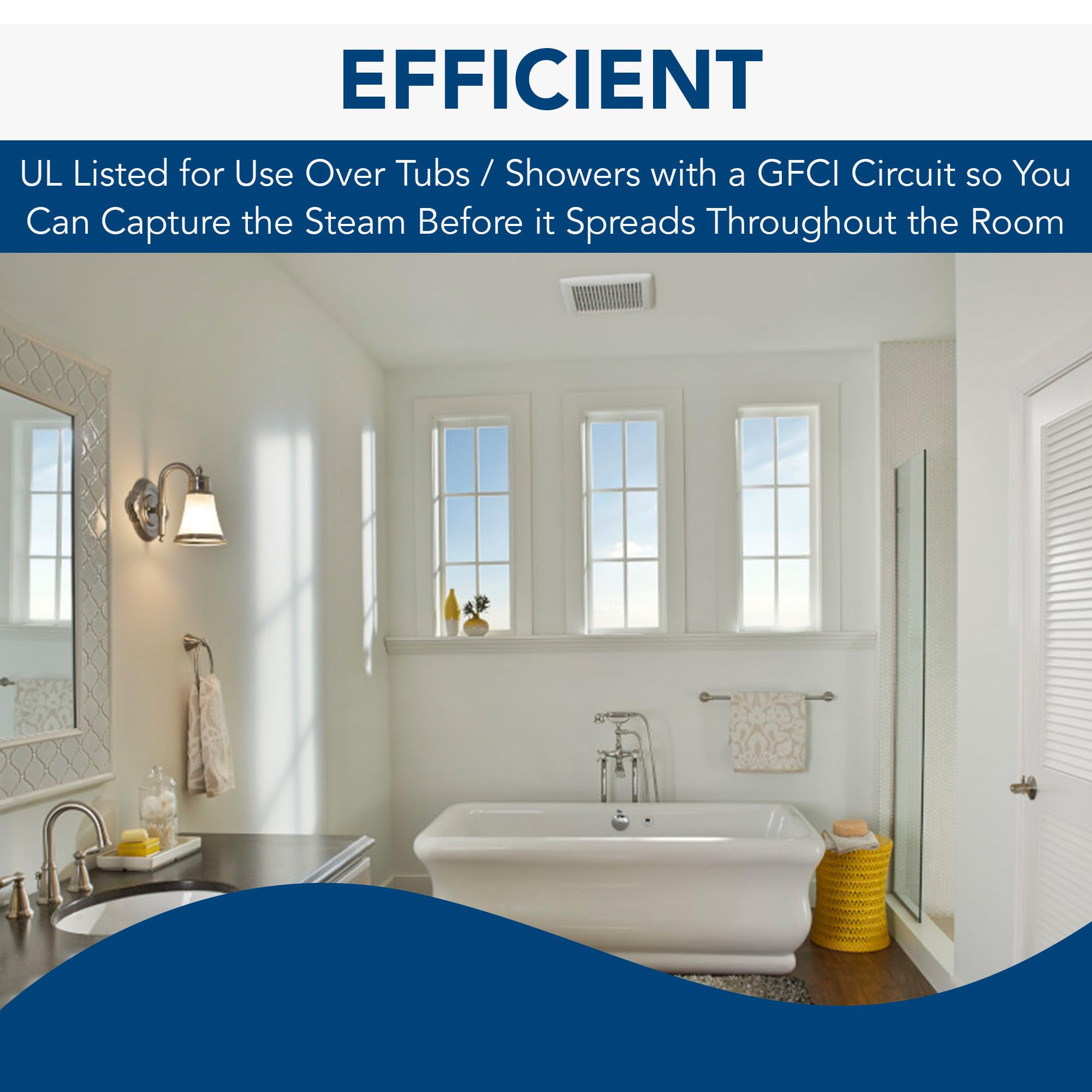 Broan-NuTone A110 Ventilation Fan with Roomside Installation, 110 CFM, 3.0 Sones,White