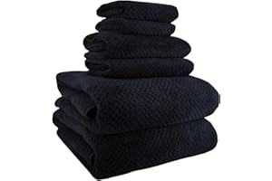 ANKING 40x80 Inches Bath Sheets Extra Large Bath Towels for Adults Super Soft Quick Dry Light Weight Lint Free Microfiber Shower Towels (Black,6Pack)