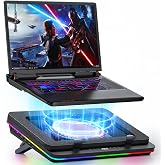 IETS GT600 RGB Laptop Cooling Pad Equipped with Gigantic Turbo-Fan（5.5inch Diameter）,Sealed Foam for Rapid Cooling Gaming Laptop,14.1-19.3 inch Laptop Cooler with 3-Port USB Hub,Dust Filter