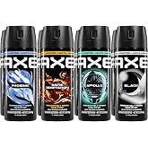 AXE Aluminum-Free Deodorant Body Spray Variety 8-Pack, 2.9 Oz Ea | Men&rsquo;s Body Spray Bundle | 48H All Over Fresh Deodorant | Apollo, Phoenix, Black, Dark Temptation Scents