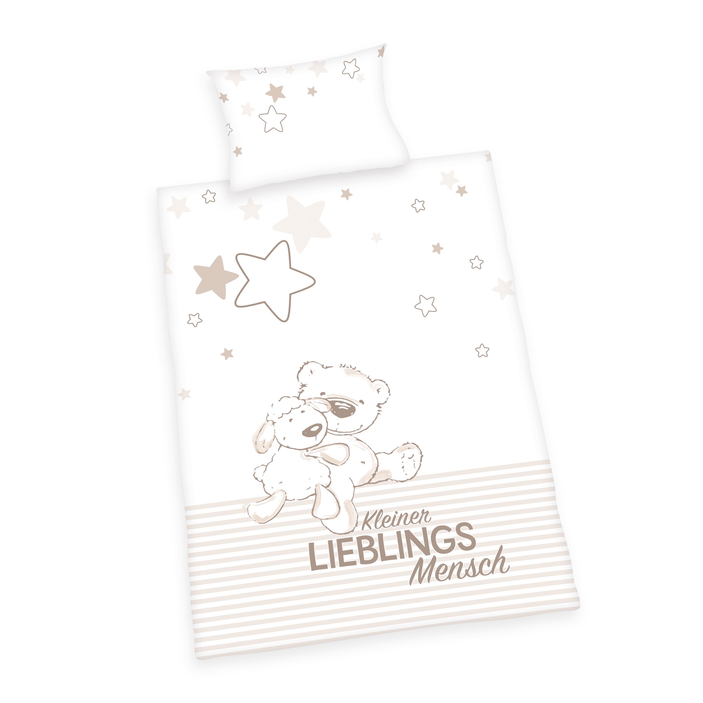 Herding BABY BEST Toddler Bedding Set, Reversible Motif Jana Favourite Human, Duvet Cover 100 x 135 cm, Pillow Case 40 x 60 cm, Cotton/Renforcé