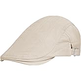 Men's Newsboy Caps 100% Cotton Newsies Flat Hats for Men Adjustable Irish Cabbie Gatsby Hats Ivy Cap for Driving Golf Hunting