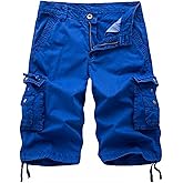 AOYOG Men's Camo Cargo Shorts Relaxed Fit Multi-Pocket Outdoor Camouflage Cargo Shorts Cotton