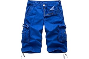 AOYOG Men's Camo Cargo Shorts Relaxed Fit Multi-Pocket Outdoor Camouflage Cargo Shorts Cotton