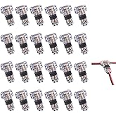 Brightfour Low Voltage T Tap Wire Connectors, 24 Pack, 3 Way T Type 2 Pins for AWG 24-18 Wires, No Stripping Required