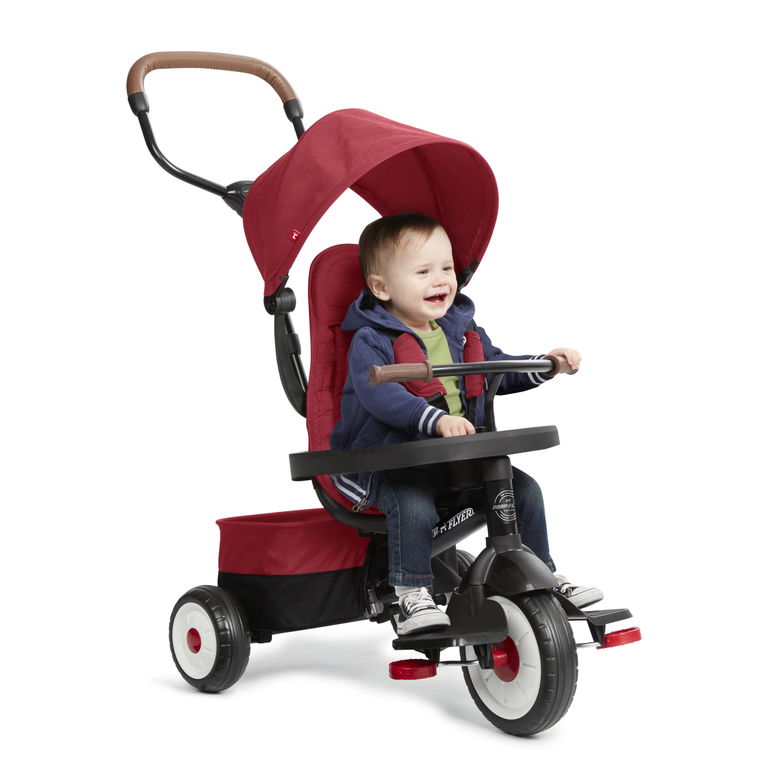 View 1 of ***FACTORY SEALED***
Radio Flyer City 4-in-1 Stroll 'N Trike, Red, for Riders 1-5 Years Old, 4 Riding Modes, 3 Point Harness with Comfort Pad, Parent Controlled Steering, Rear Storage, Stroller Tricycle for Toddlers