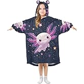 JHKKU Wearable Blanket Hoodie for Kids 3-14YR Flannel Wearable Blankets Sweatshirt