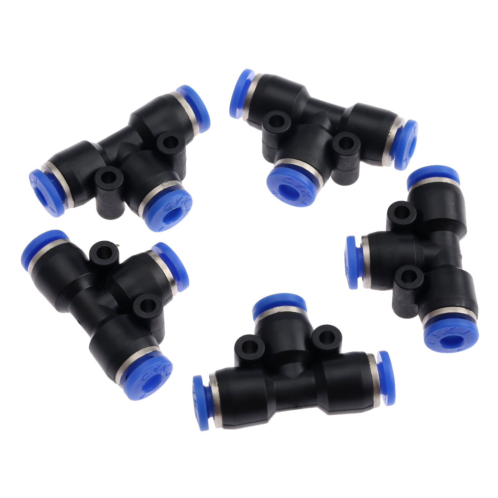 Water Hose Quick Connect T-Junction PE4 Pneumatic Air 3 Way 5pcs Quick Fittings Connector 4mm Tube Hose