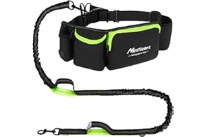 Manificent Hands Free Dog Leash for Medium Large Dogs, Wide Padded Waist Leash Bungee Leash Dog Running Leash for Dog with Reflective Stitching for Walks, Jogging, Running, Hiking, and Dog Training
