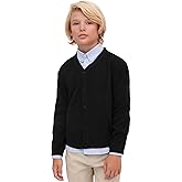 Lilax Little Boys Basic Long Sleeve V-Neck Classic Knit Cardigan Sweater
